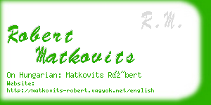 robert matkovits business card